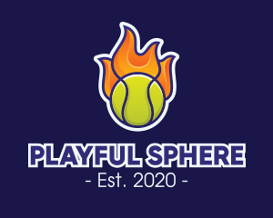 Ball - Flaming Tennis Ball logo design
