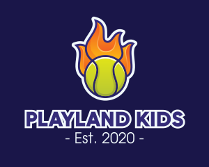 Flaming Tennis Ball logo design