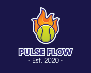 Flaming Tennis Ball logo design