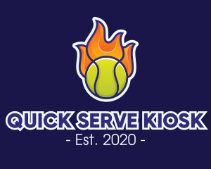 Flaming Tennis Ball logo design