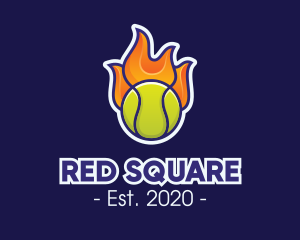 Flaming Tennis Ball logo design