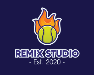 Flaming Tennis Ball logo design