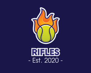 Flaming Tennis Ball logo design