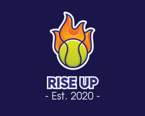 Flaming Tennis Ball logo design