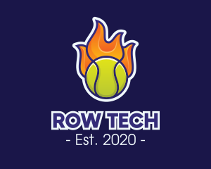 Flaming Tennis Ball logo design