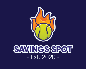 Flaming Tennis Ball logo design