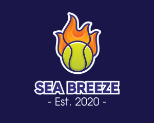 Flaming Tennis Ball logo design