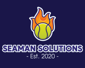 Flaming Tennis Ball logo design