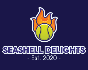 Flaming Tennis Ball logo design