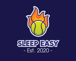 Flaming Tennis Ball logo design