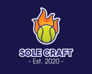 Flaming Tennis Ball logo design