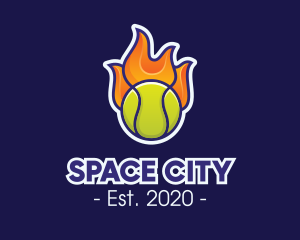 Flaming Tennis Ball logo design