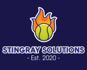 Flaming Tennis Ball logo design