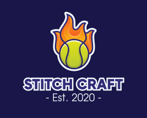 Flaming Tennis Ball logo design