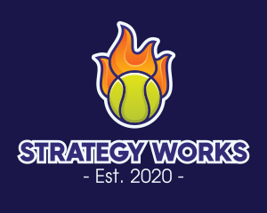 Flaming Tennis Ball logo design