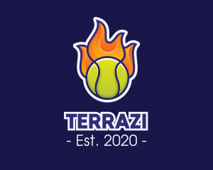 Flaming Tennis Ball logo design