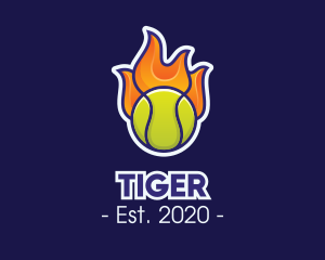 Flaming Tennis Ball logo design