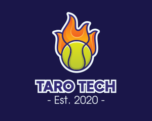 Flaming Tennis Ball logo design