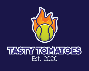 Flaming Tennis Ball logo design