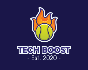 Flaming Tennis Ball logo design