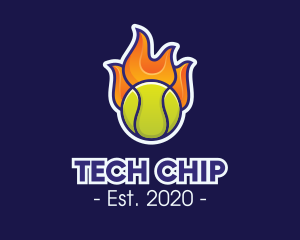 Flaming Tennis Ball logo design