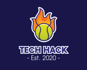 Flaming Tennis Ball logo design