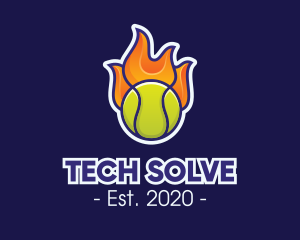 Flaming Tennis Ball logo design