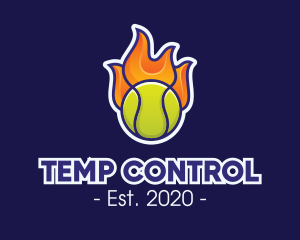 Flaming Tennis Ball logo design