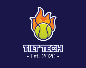 Flaming Tennis Ball logo design