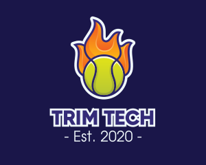 Flaming Tennis Ball logo design