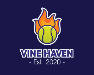 Flaming Tennis Ball logo design