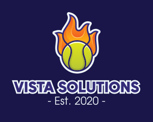 Flaming Tennis Ball logo design