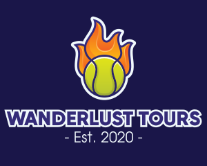 Flaming Tennis Ball logo design