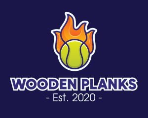 Flaming Tennis Ball logo design