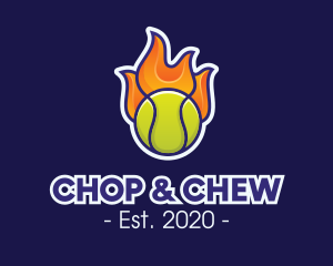 Flaming Tennis Ball logo design