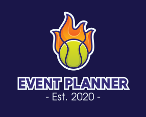Flaming Tennis Ball logo design