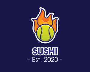 Flaming Tennis Ball logo design