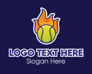 Flaming Tennis Ball Logo