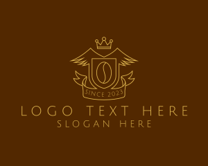 Coffee Bean - Royal Regal Cafe Wings logo design