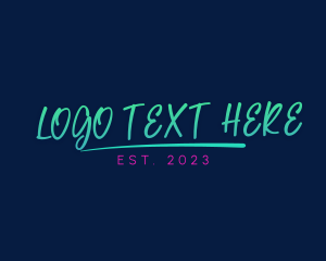 Handdrawn - Neon Handwriting Stroke logo design