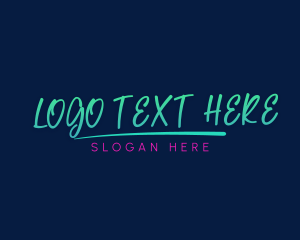 Neon Handwriting Stroke Logo