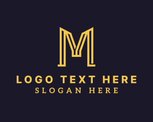 Notary - Court Lawyer Letter M logo design