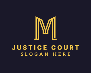 Court - Court Lawyer Letter M logo design