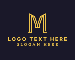 Law Firm - Court Lawyer Letter M logo design