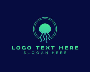 Plankton - Ocean Swimming Jellyfish logo design