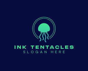 Tentacles - Ocean Swimming Jellyfish logo design