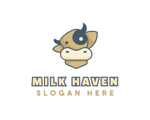 Dairy - Cartoon Dairy Cow logo design