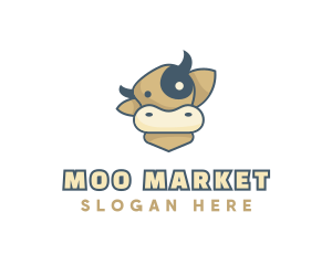 Moo - Cartoon Dairy Cow logo design