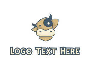 Cartoon - Cartoon Cow logo design