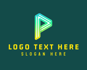 Video Player - Video Player Letter P logo design